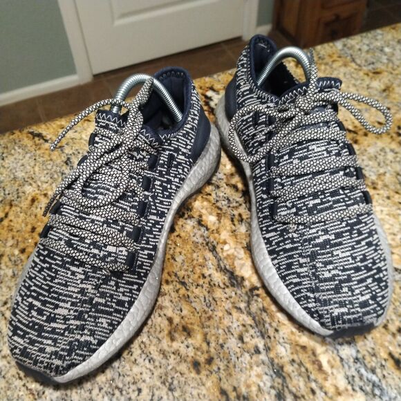 Adidas Pureboost Legend Ink Running Shoes Blue CG2988 Space Dye Men's Sz 7.5 - Picture 3 of 12